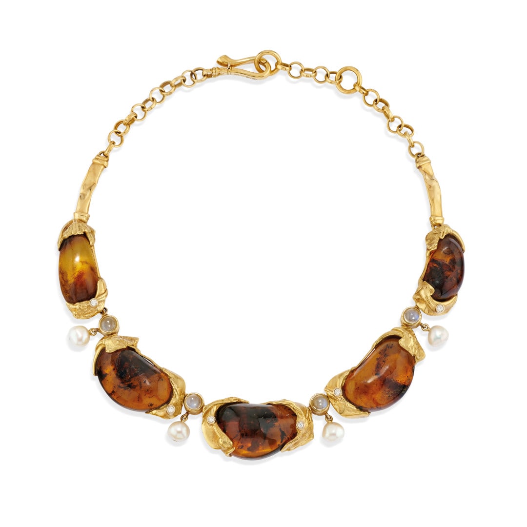 AMBER AND DIAMOND DEMI PARURE, MISANI (1 of 3)