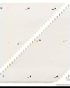 GIULIO PAOLINI 1940 Una Poesia 1968: Silkscreen on canvas, ed. 8/50. 9.45 x 7.48 in. Signed, titled, dated and numbered on the reverse on the stretcher, accompanied by its original signed box with edition and circulation stamps. The nine