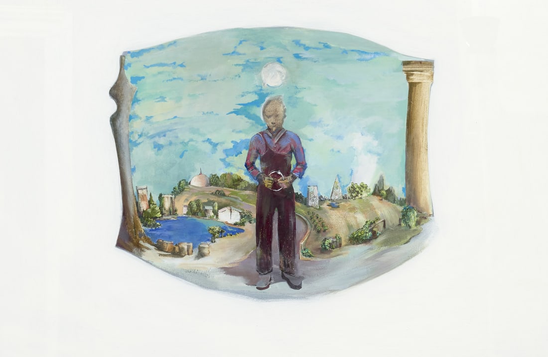 MARTIAL RAYSSE 1936 L'ami du cercle 1983: Mixed media on board. 31.50 x 47.24 in. Signed, titled and dated on the reverse.