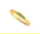 BRACCIALE RIGIDO IN SMERALDI E DIAMANTI  - EMERALD AND DIAMOND BANGLE