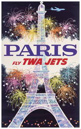 DAVID FEDRIC KLEIN  1918-2005 Paris / Fly TWA Jets  1962