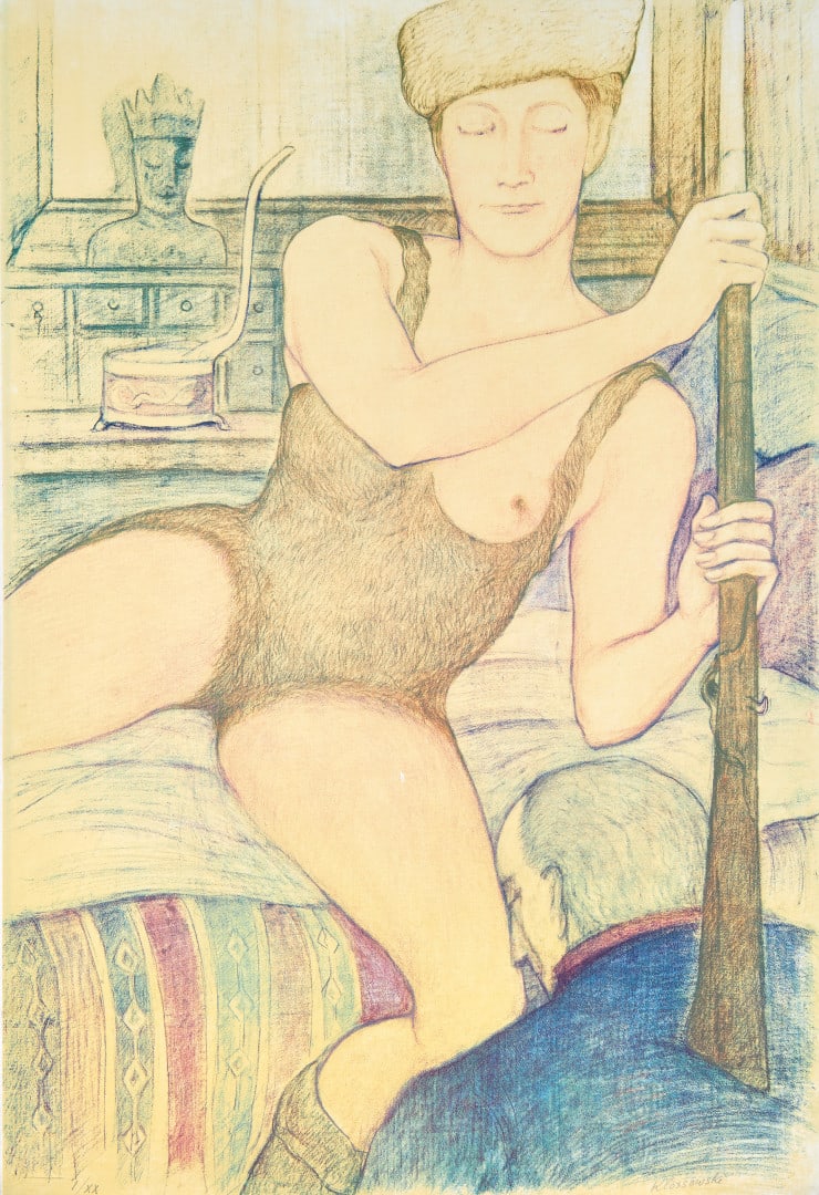 L' humiliation préalable - L' humiliation préalable: PIERRE KLOSSOWSKI 1905-2001 L' humiliation préalable 1972 Litografia a colori, ed. I/XX. 75,50 x 55,50 cm Firmata e numerata al recto in basso con timbro dello stampatore. - PIERRE KLOSSOWSKI 1905-20