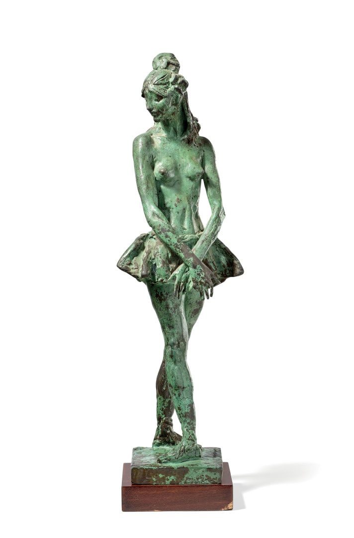 FRANCESCO MESSINA 1900-1995 Danzatrice 1969 - FRANCESCO MESSINA 1900-1995 Dancer 1969: Bronzo con patina verde, ed. I/XXV 50,00 cm Firmata sulla base. Opera accompagnata da certificato di provenienza e garanzia di Polsecchi Arte, San Marino e da certificato di garanzia e autenticità di