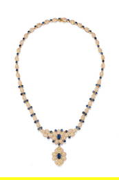 Girocollo in zaffiri blu e diamanti  - blue sapphire and diamond necklace