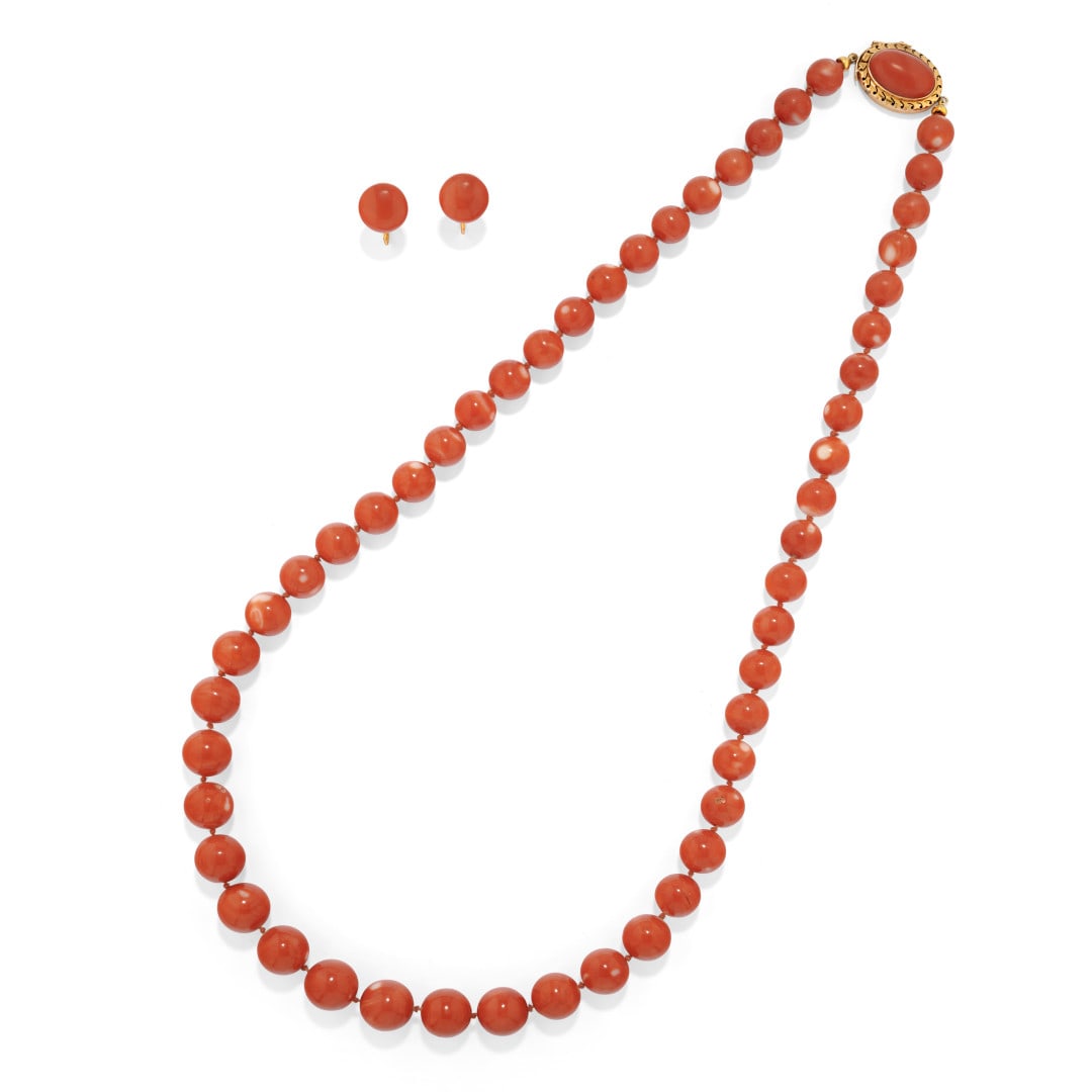 Demi Parure in corallo rosso orientale - ORIENTAL RED CORAL DEMI PARURE (1 of 1)