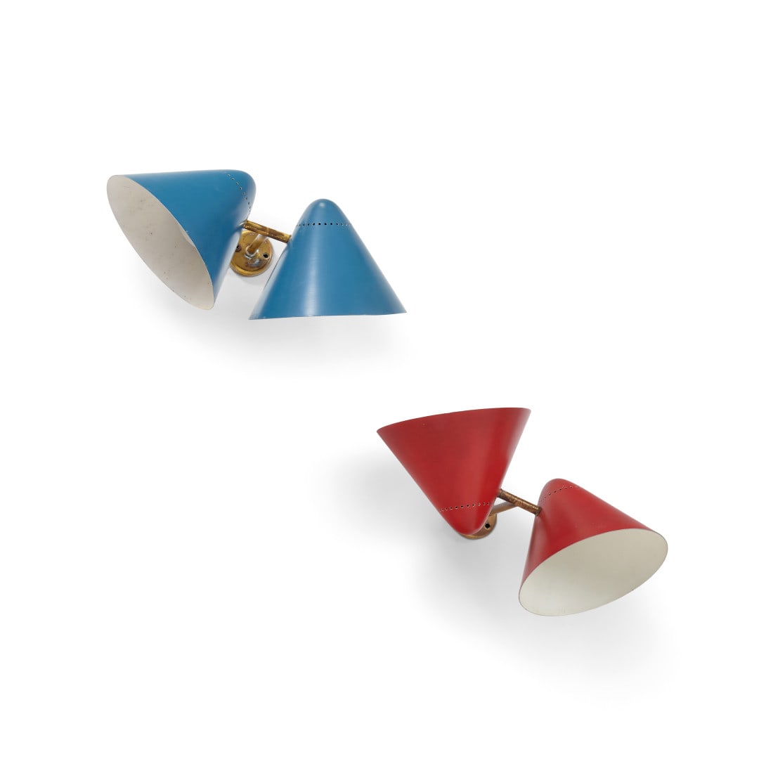 ANGELO OSTUNI Due lampade da parete '136' per O-Luce  1952  - ANGELO OSTUNI Two '136' wall lamps for (1 of 1)