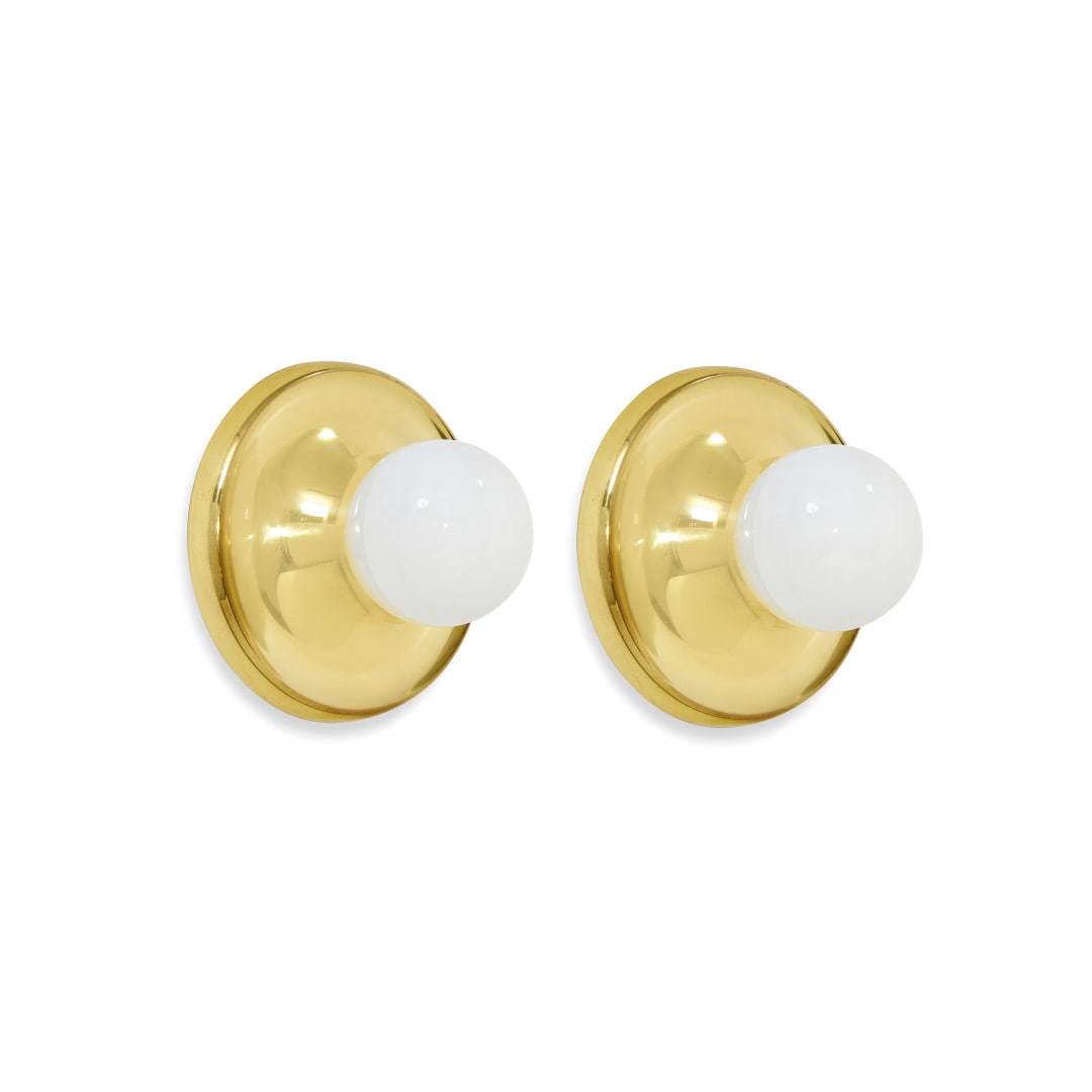 ACHILLE E PIER GIACOMO CASTIGLIONI Due lampade da parete o soffitto ‘Light Ball’ per Flos  1965 (1 of 1)