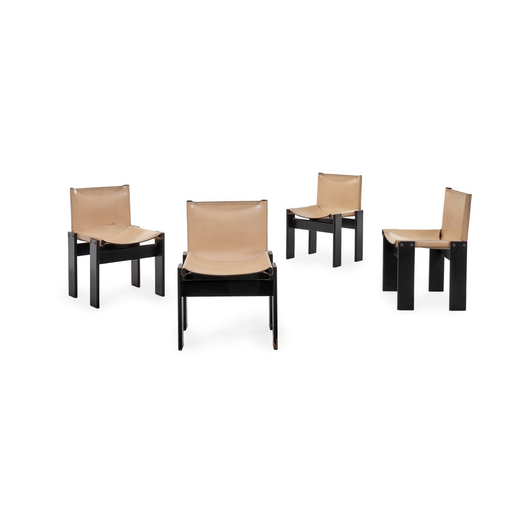 AFRA E TOBIA SCARPA Quattro sedie ‘Monk’ per Molteni  1973  - AFRA E TOBIA SCARPA Four (1 of 1)