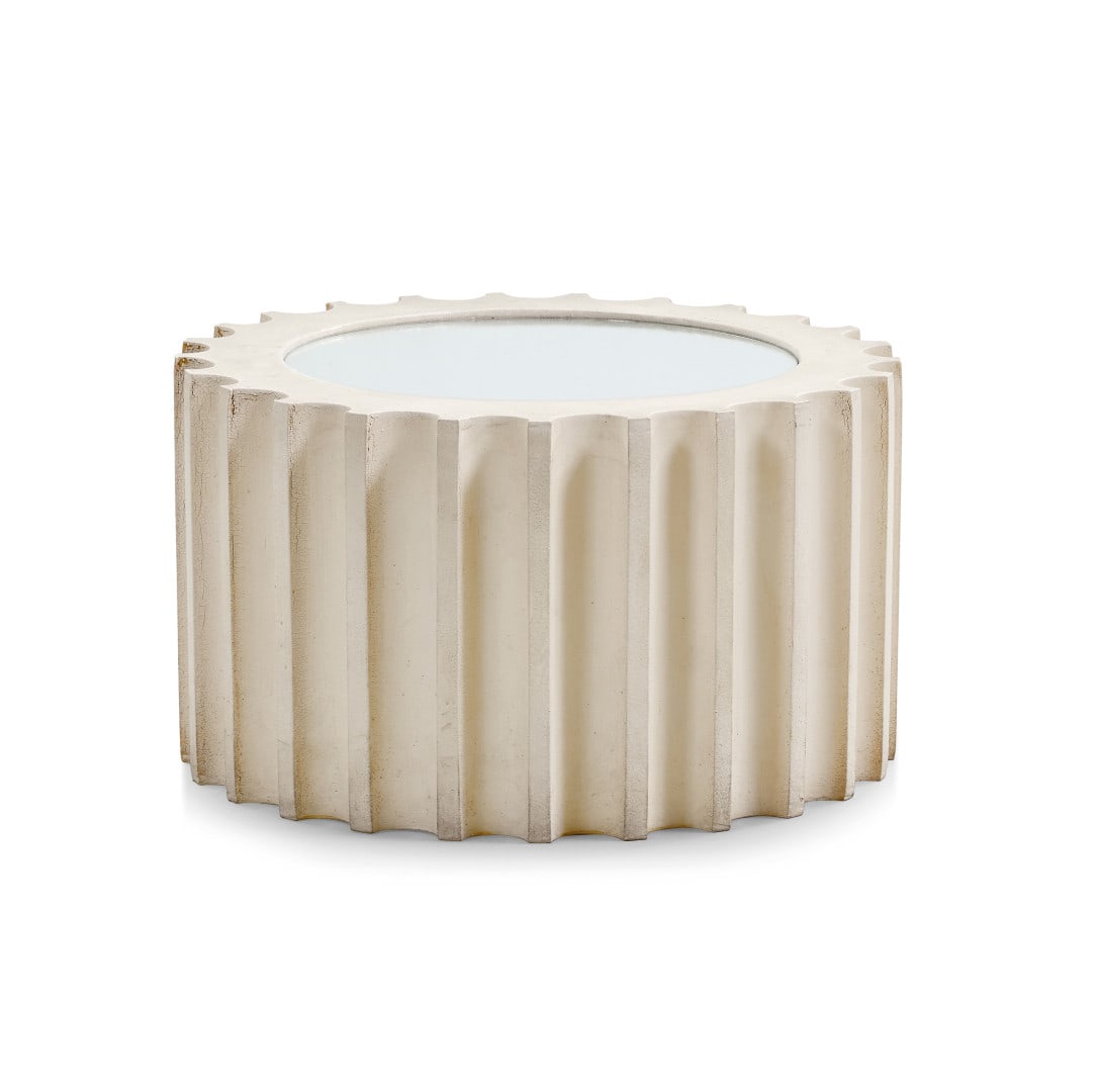 STUDIO 65 Tavolino ‘Attica’ per Gufram 1972 - STUDIO 65 ‘Attica’ low table fo Gufram 1972: Poliuretano, ‘Guflac’, vetro specchiato. 42,00 x 70,00 x 70,00 cm - Polyurethane, ‘Guflac’, mirrored glass. 16.54 x 27.56 x 27.56 in.