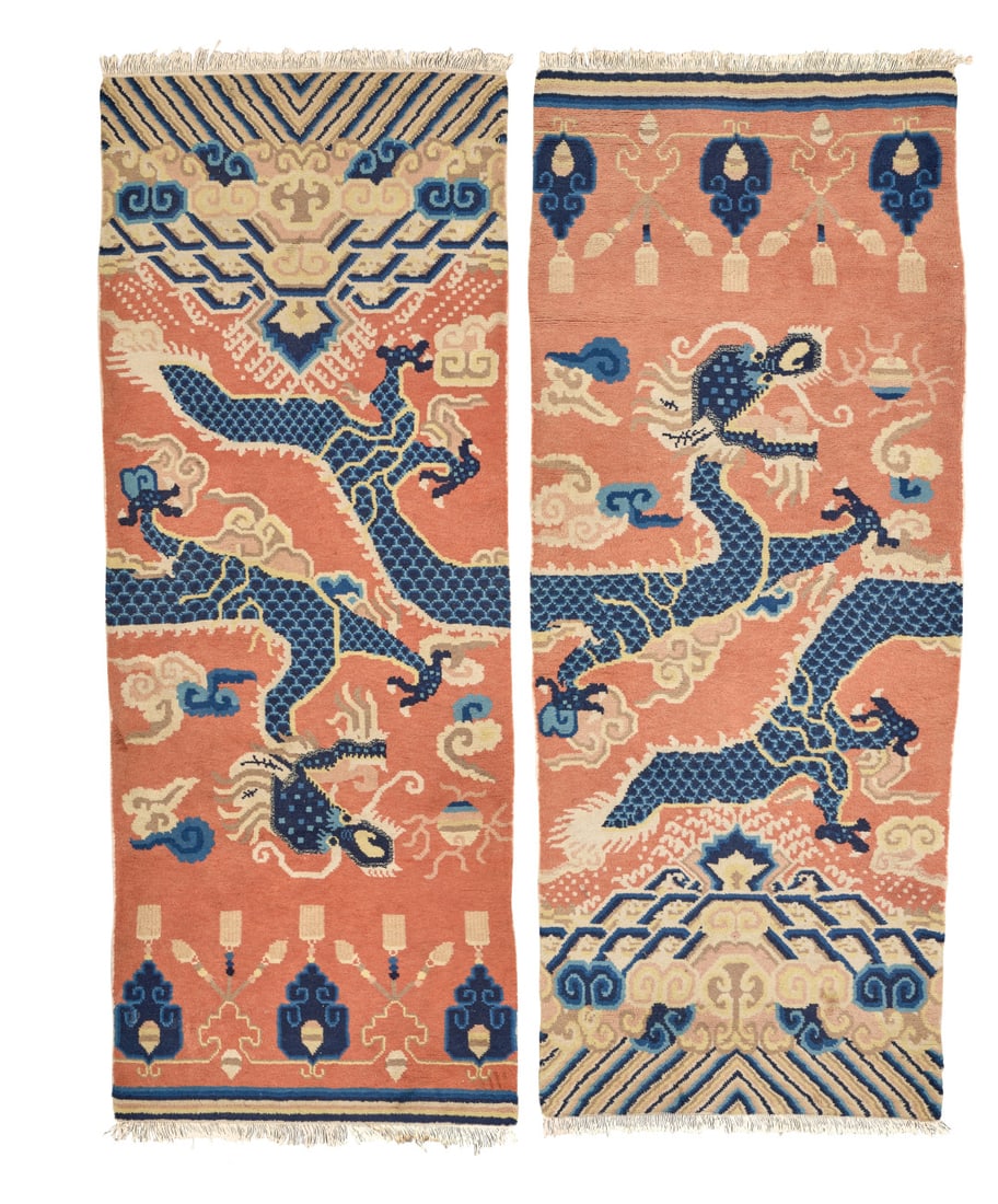 Pair of pillar carpets  China, Ningxia, 20th Century (1 of 1)