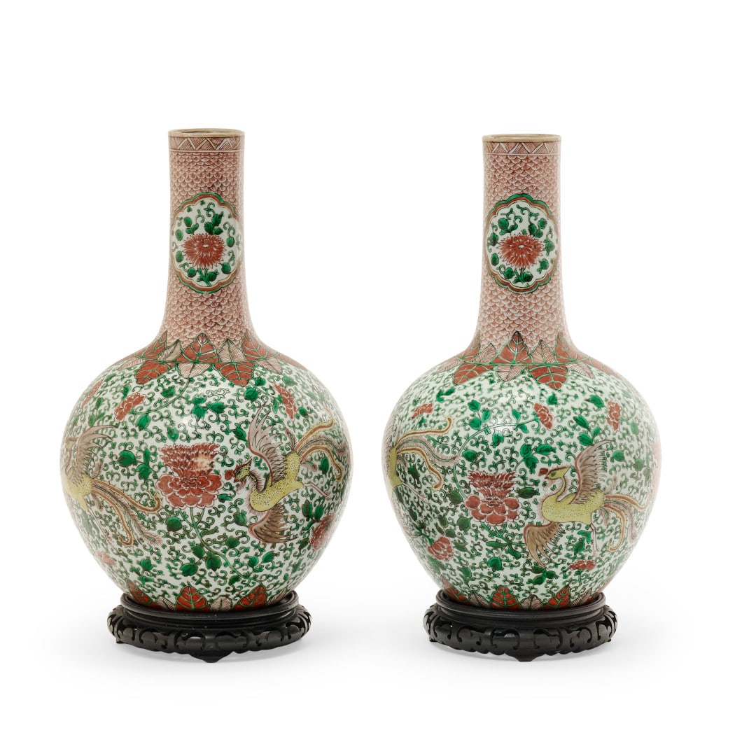 Pair of bottle vases China, Qing dynasty, 19th Century (1 of 1)