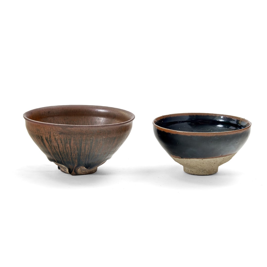 Two bowls China, 20th century: Glazed ceramic, Song dynasty style. 2.5 x 4.9 in. the largest