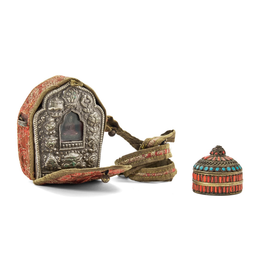 Gau reliquary and small box with lid Tibet, 20th century (1 of 1)