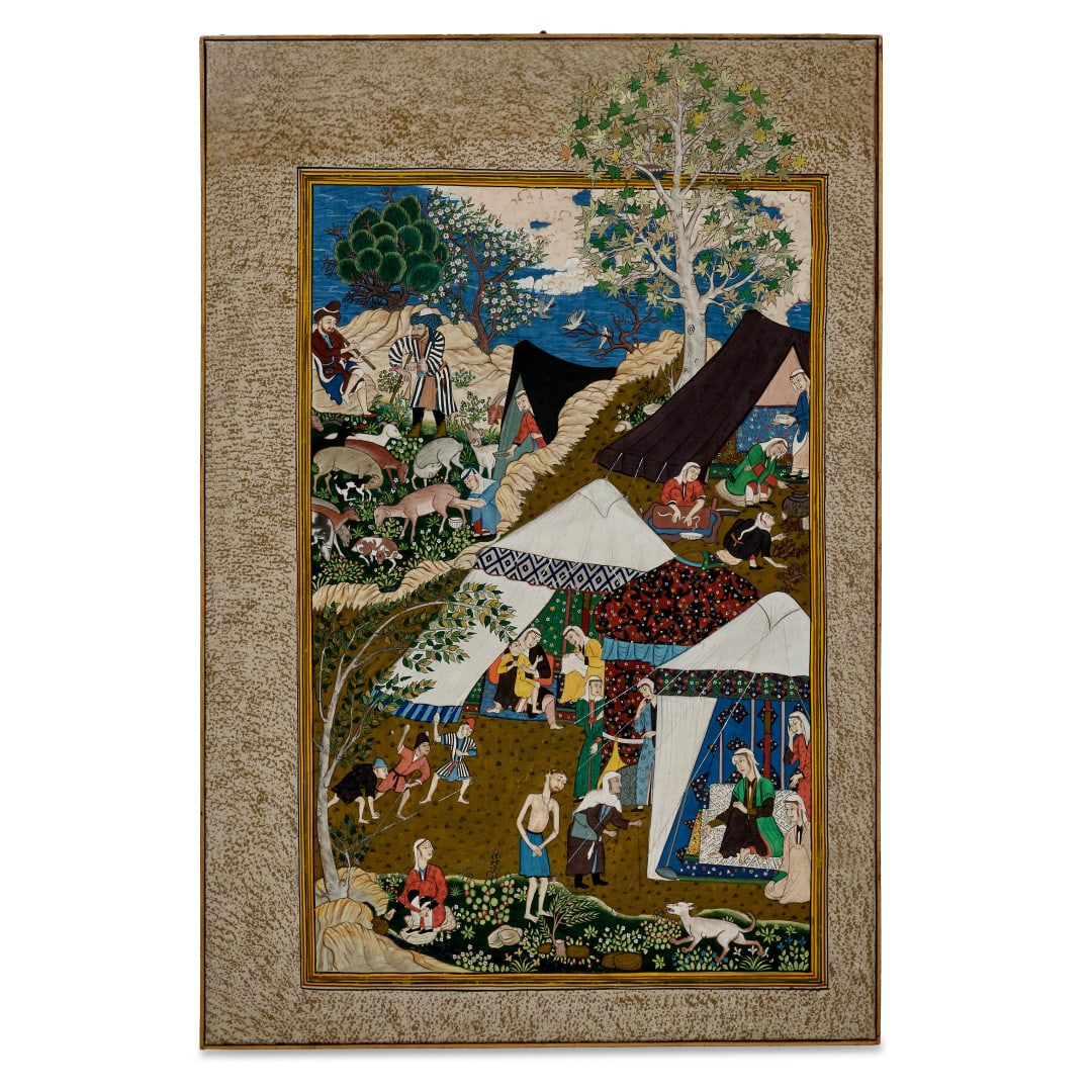 Painting India, 20th century: Ink and colors on fabric. 40.9 x 27.6 in.