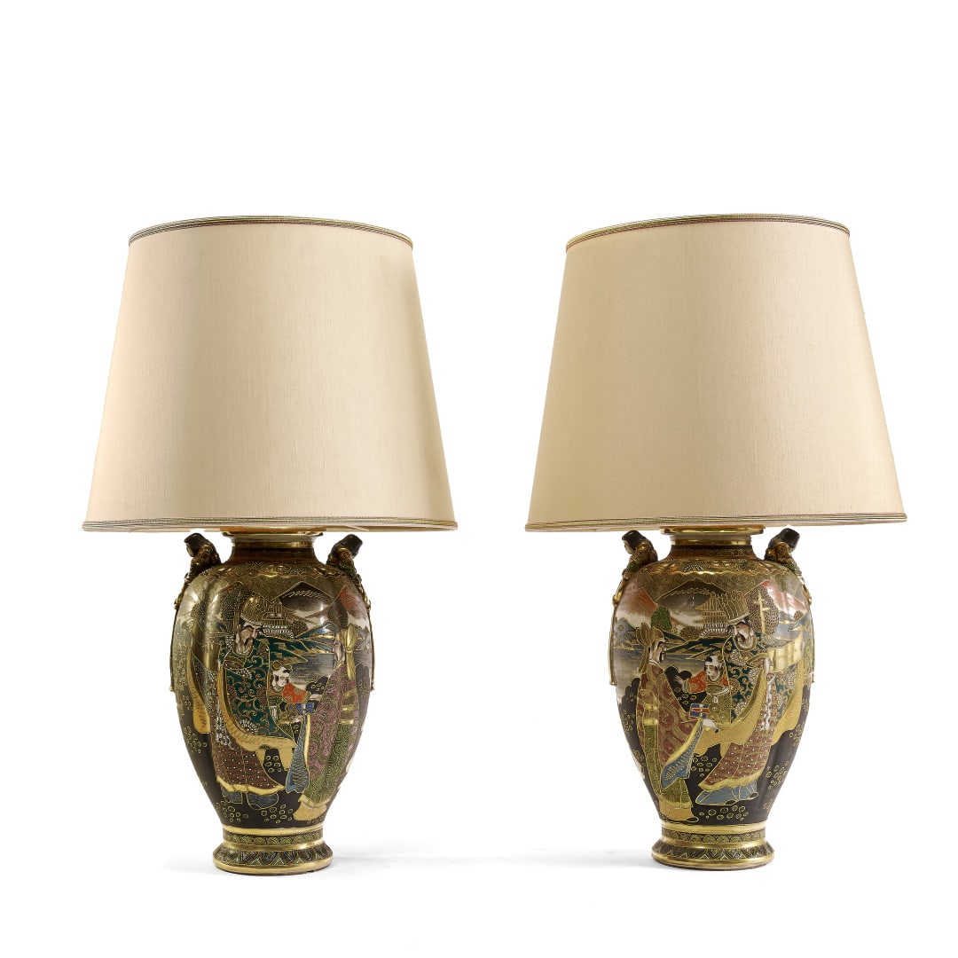 Pair of vases mounted as lamps Japan, Meiji period (1 of 1)