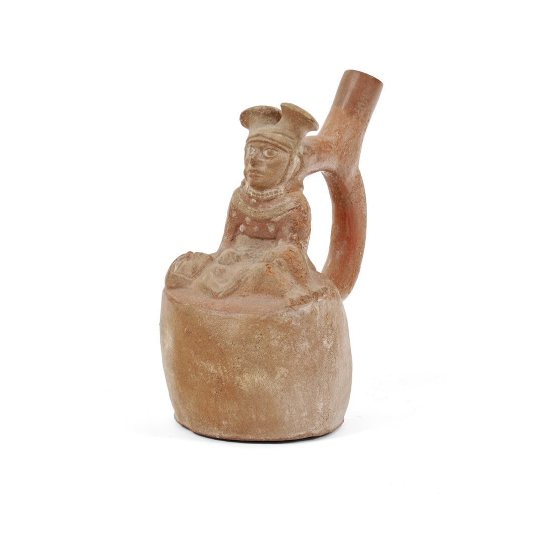 Curandero Peru, Mochica Culture, 200 B.C.-550 A.D.: Earthenware. 7.1 x 4.3 x 6.3 in.