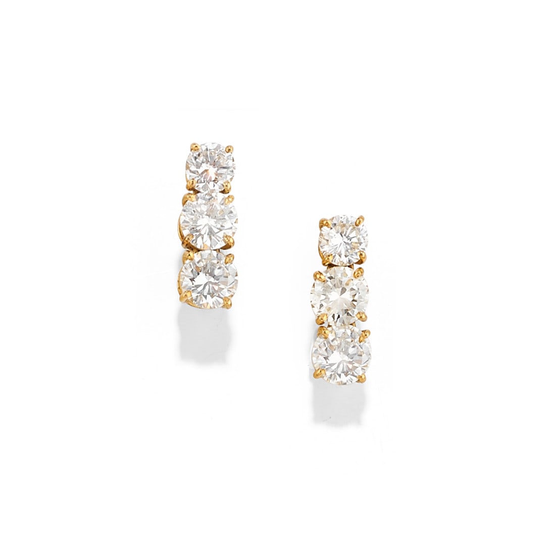 PAIO DI ORECCHINI TRILOGY IN DIAMANTI - PAIR OF DIAMOND TRILOGY EARRINGS (1 of 1)