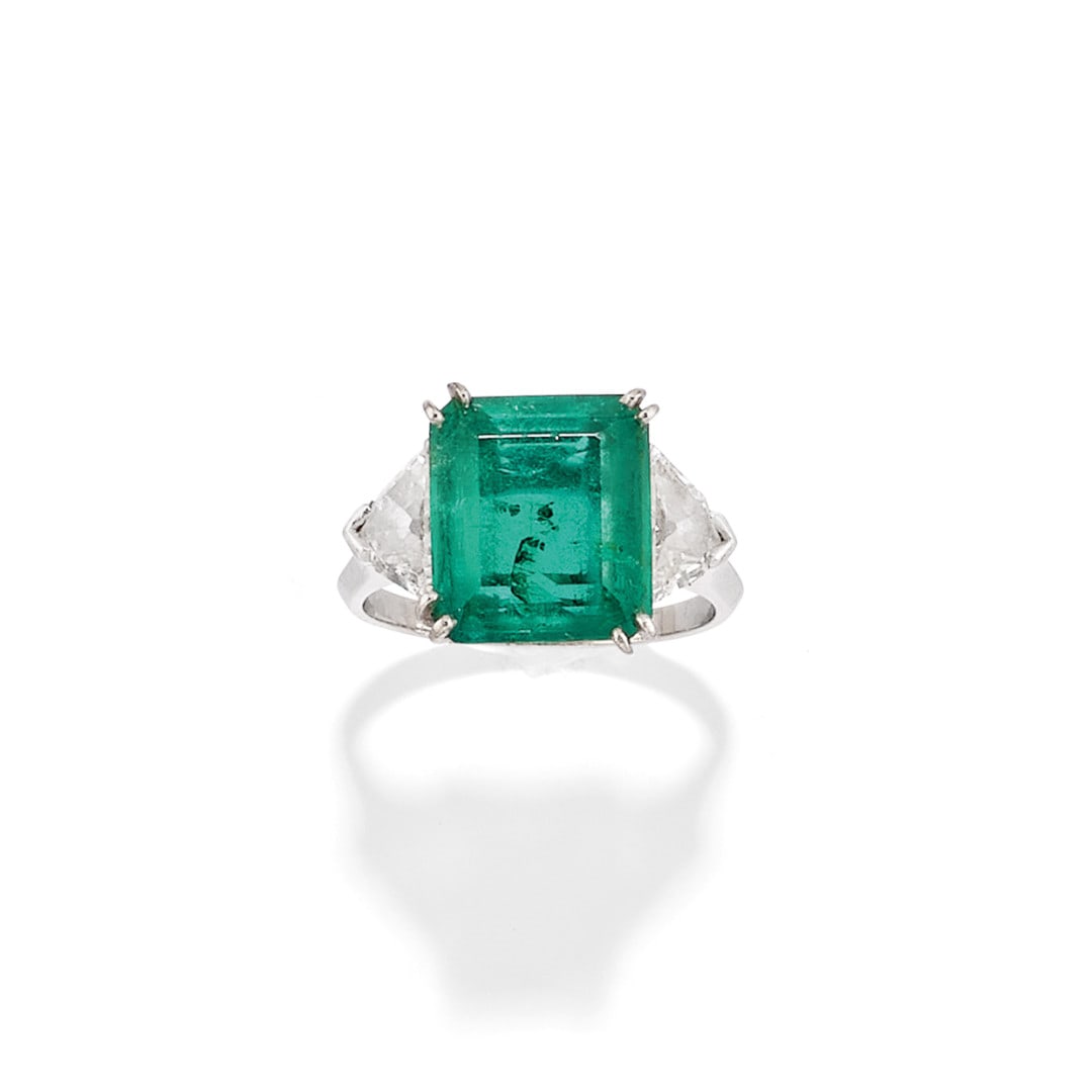 ANELLO IN SMERALDO E DIAMANTI - EMERALD AND DIAMOND RING (1 of 2)