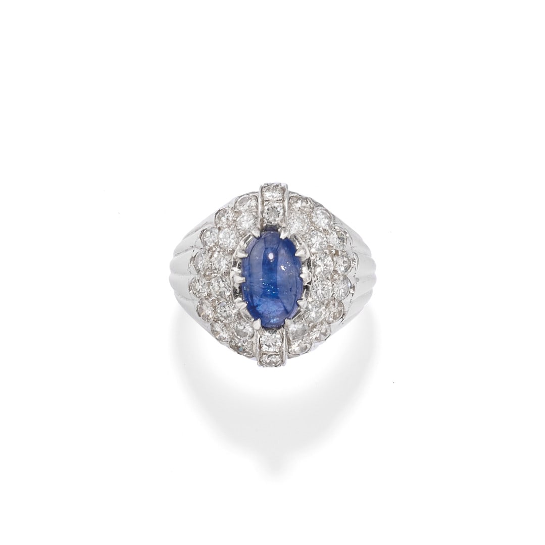 ANELLO IN ZAFFIRO E DIAMANTI - SAPPHIRE AND DIAMOND RING (1 of 1)