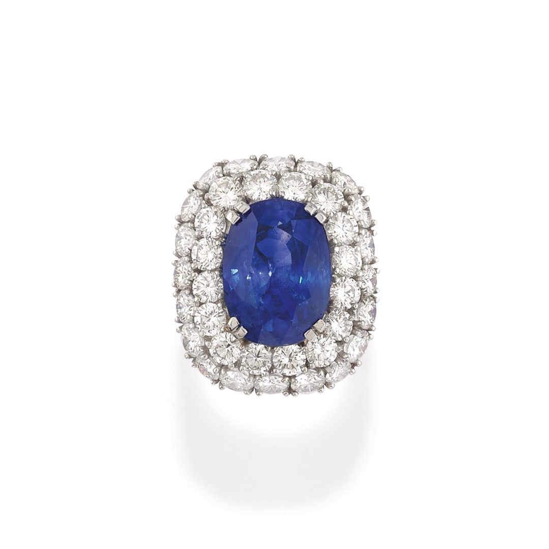 ANELLO IN ZAFFIRO E DIAMANTI - SAPPHIRE AND DIAMOND RING (1 of 2)