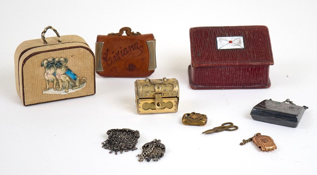 Insieme doll house borsette e accessori Anni '20/'50 - Dollhouse set of handbags and accessories (1 of 2)