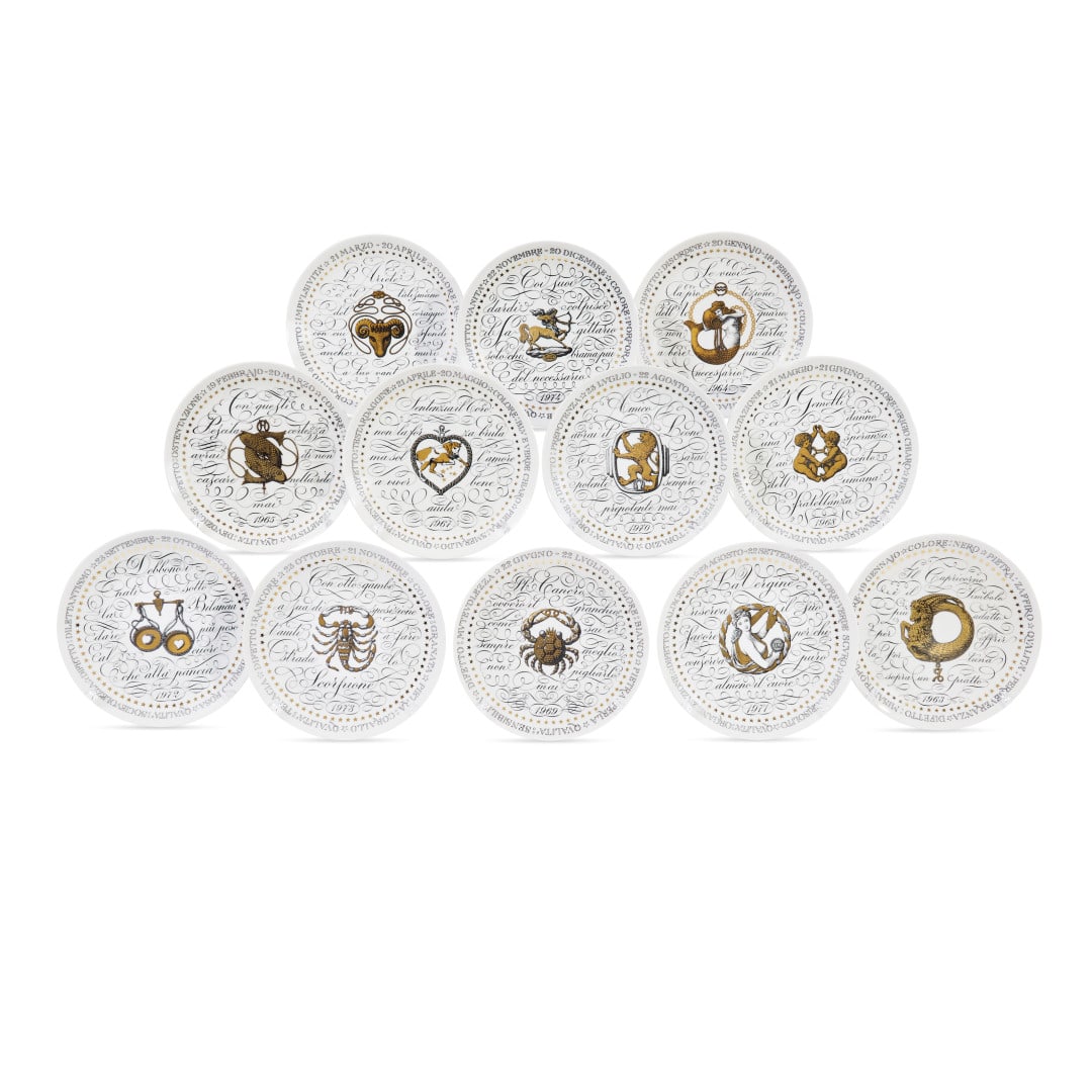 PIERO FORNASETTI 1913-1988 Dodici piatti ‘Zodiaco’ anni ‘60 - PIERO FORNASETTI 1913-1988 (1 of 1)