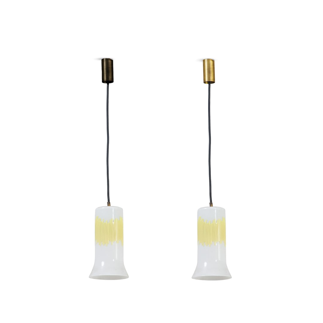 VENINI Due lampade a sospensione anni '50 - VENINI Two pendant lamps 1950s (1 of 1)