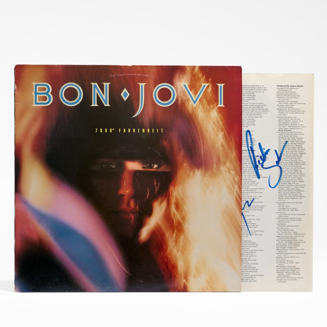 JON BON JOVI 7800° Fahrenheit 1985: Original LP signed inside the gatefold 