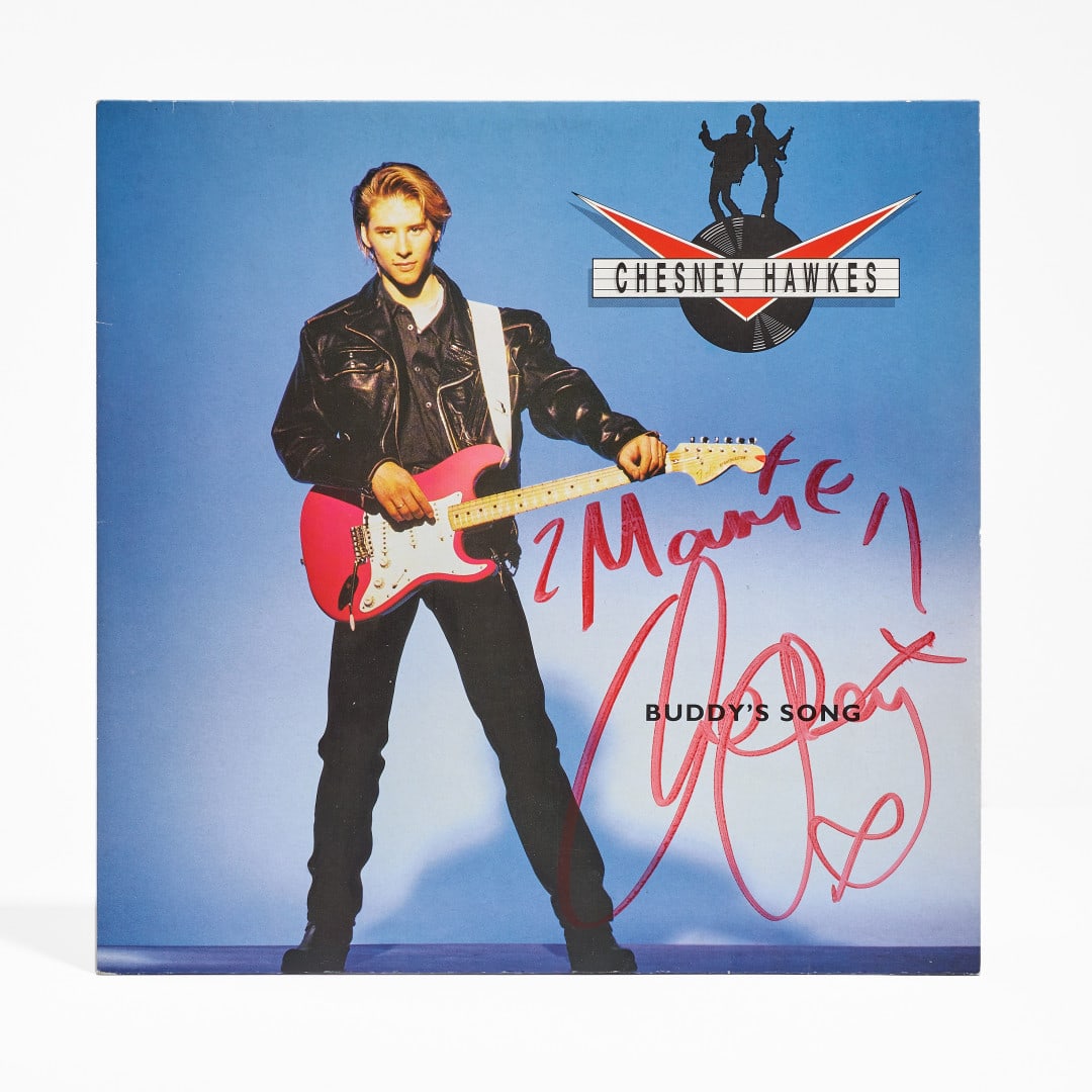 CHESNEY HAWKES Buddy's Song 1990: LP featuring the artist’s autograph signature Chesney Hawkes achieved international fame with The One and Only, one of the defining pop anthems of the 1990s, which spent five weeks at No. 1 in