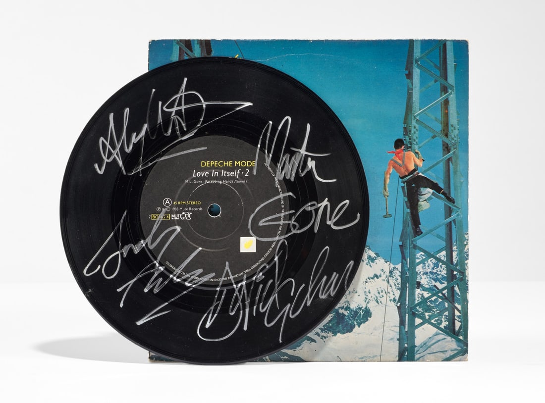 DEPECHE MODE Love in Itself / Fools 1983: 45 RPM featuring the autograph signatures of all band members on the record