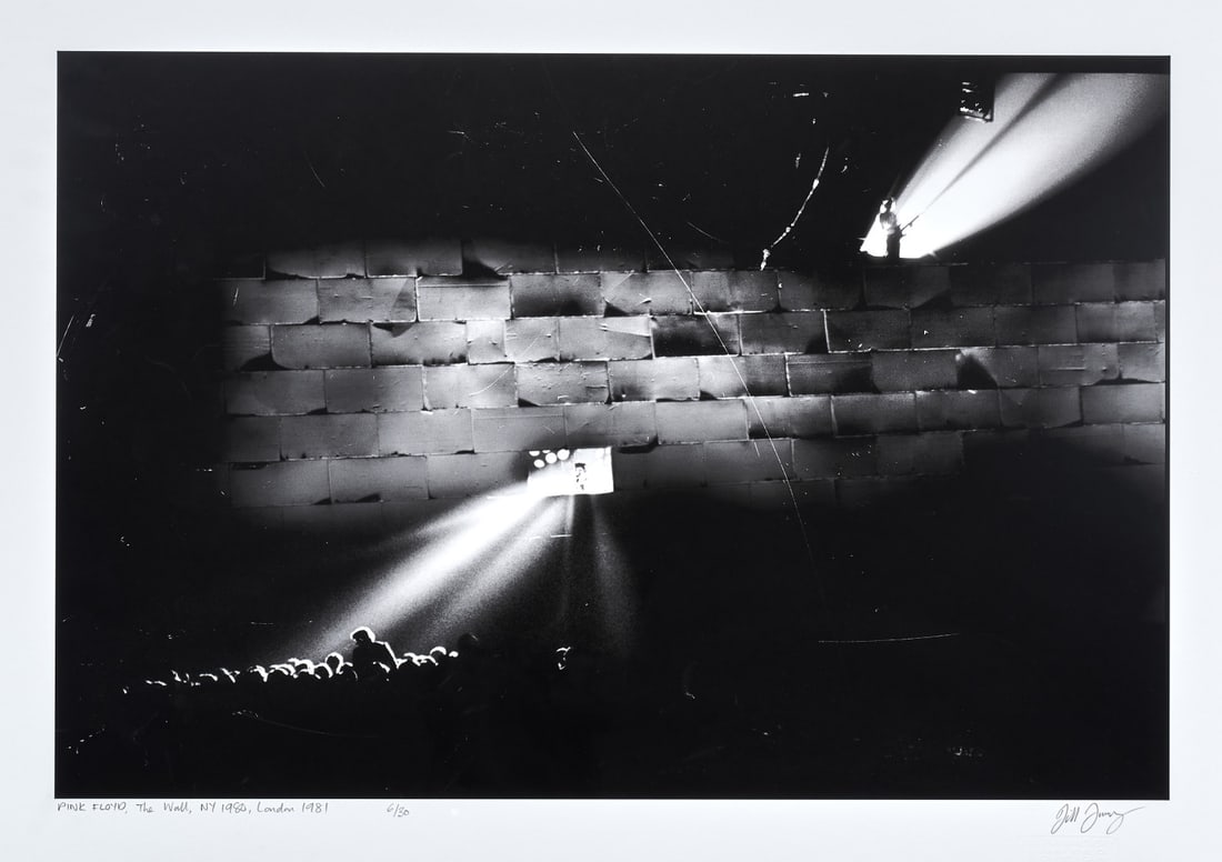 PINK FLOYD - JILL FURMANOVSKY The Wall Tour Montage 1980: Image created from two different shots of Pink Floyd combined to create a single image: one was taken at Nassau Veterans Memorial Coliseum in New York and the other at Earl's Court in London Signed