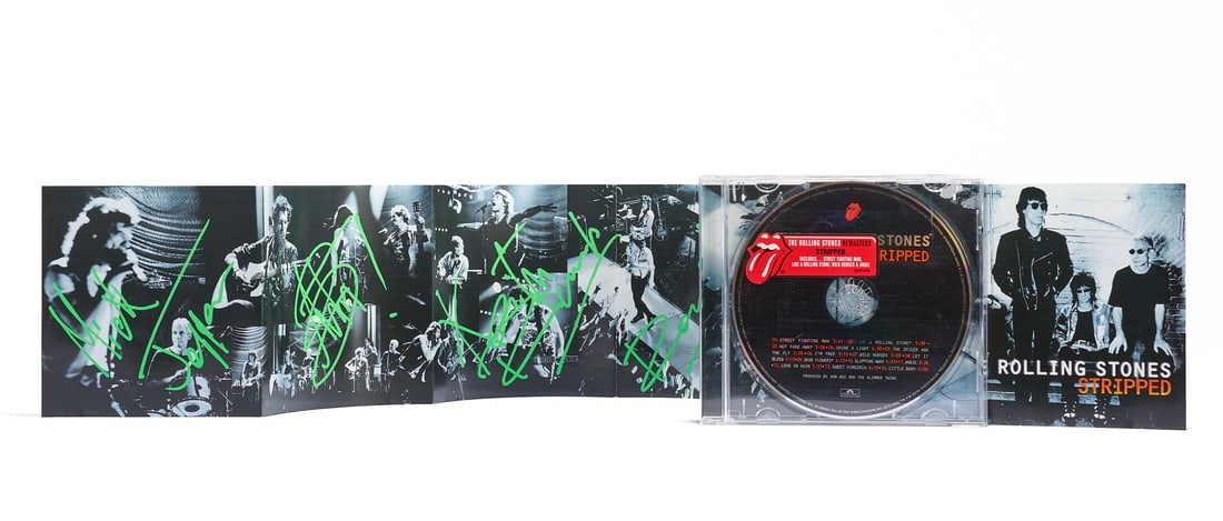 THE ROLLING STONES Stripped 1995: Signed CD by all band members on the gatefold
