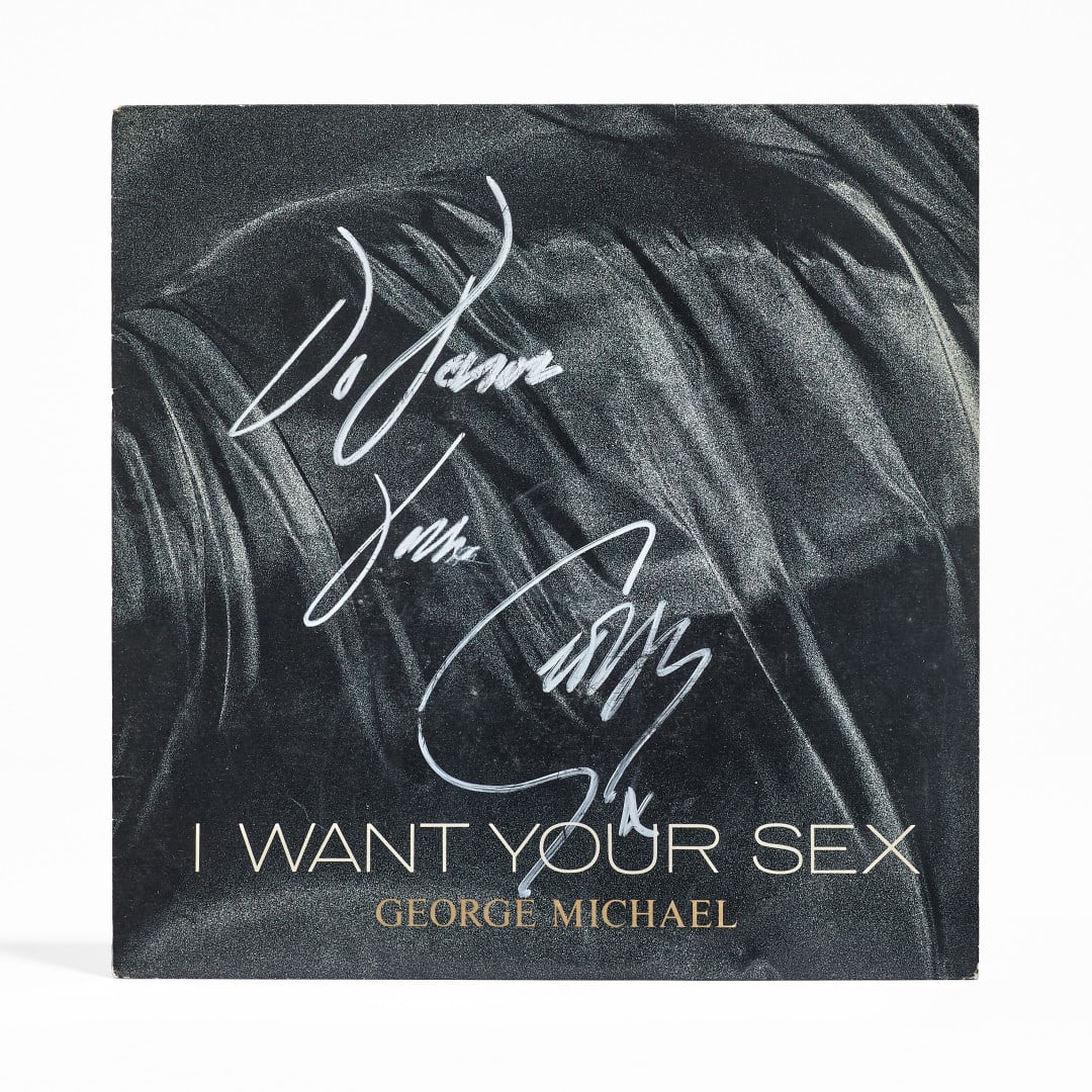 GEORGE MICHAEL I Want Your Sex 1987: 45 RPM featuring autograph signature of the artist on the cover