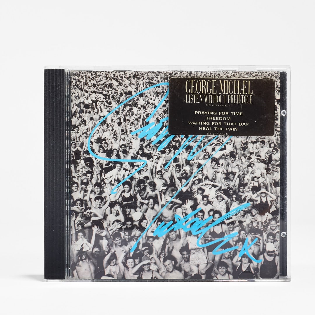 GEORGE MICHAEL Listen Without Prejudice 1990: Signed CD on the booklet cover, with a Certificate of Authenticity (COA)