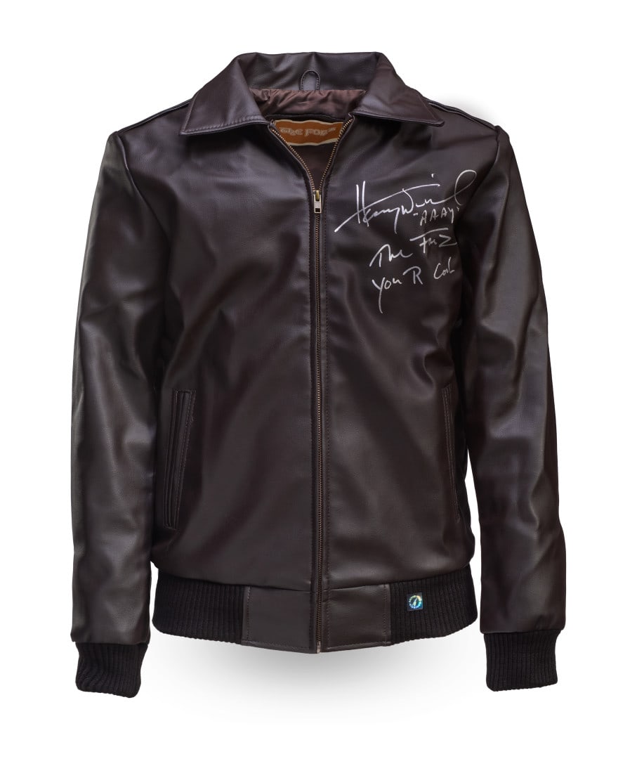 HENRY WINKLER Autographed jacket (“The Fonz”) 2022: Autograph signature of Henry Winkler, famed for portraying "The Fonz", signed in 2022 Accompanied by certificate of authenticity (COA)
