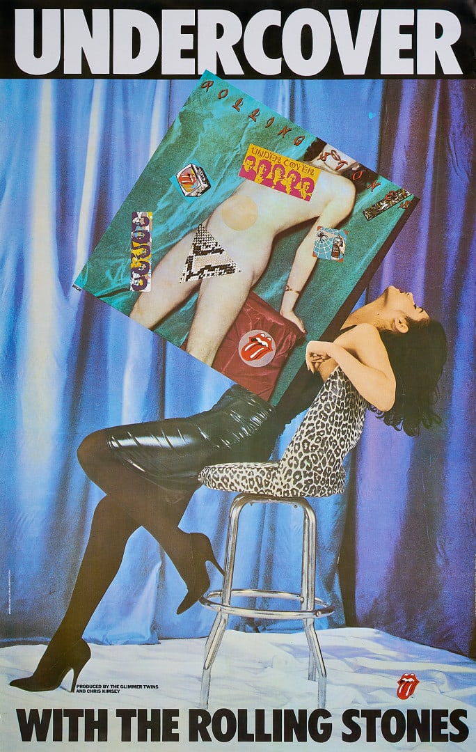 THE ROLLING STONES Undercover with The Rolling Stones Circa 1980: Offset, printed in USA. Condition: B 33.86 x 21.65 in. Editorial publication dedicated to the band, created by Hubert Kretzschmar and produced by The Glimmer Twins and Chris Kimsey