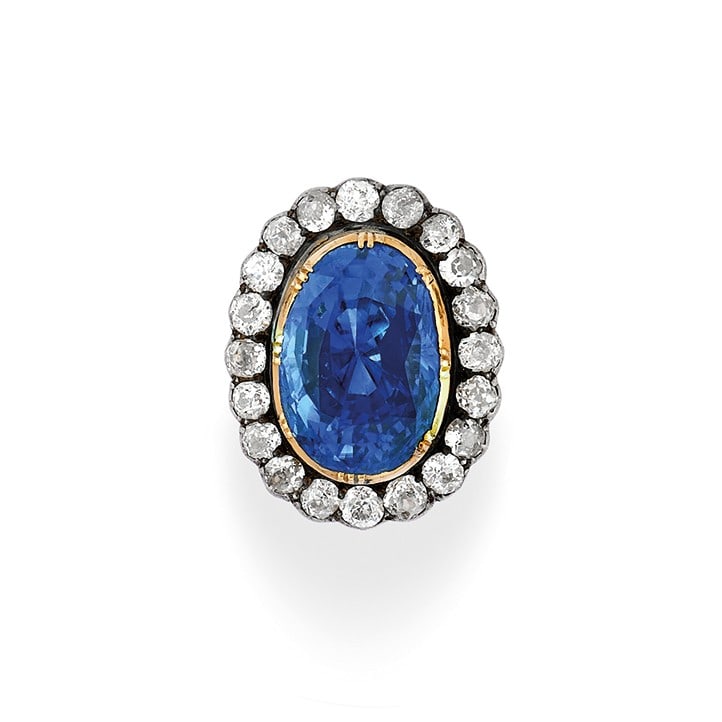 ANELLO IN ZAFFIRO E DIAMANTI - SAPPHIRE AND DIAMOND RING (1 of 2)