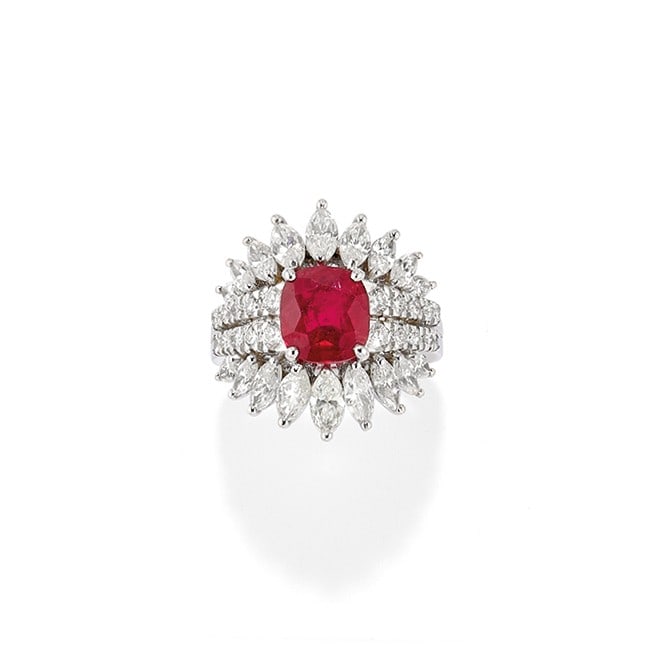 DEMI-PARURE IN RUBINI E DIAMANTI - RUBY AND DIAMOND DEMI-PARURE (1 of 2)