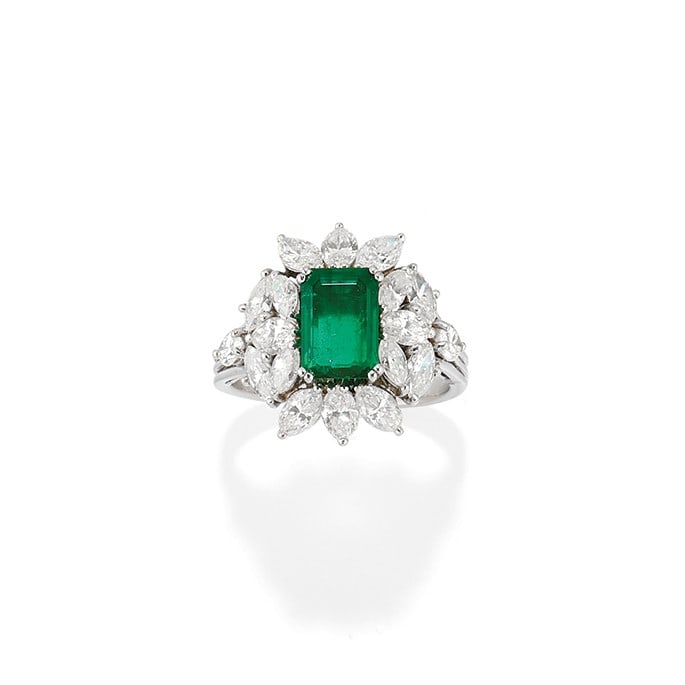 ANELLO IN SMERALDO E DIAMANTI - EMERALD AND DIAMOND RING (1 of 1)