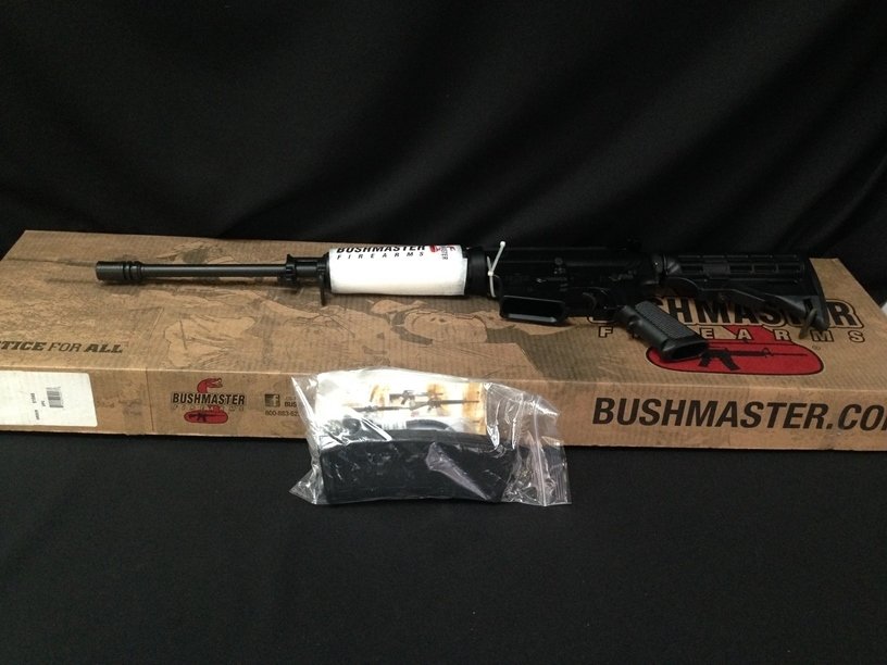 NIB Bushmaster XM-15 5.56 AR-15 Rifle.: This is a new in box Bushmaster XM15 5.56 AR15 Semi-Auto Black Matte Finish RIfle It has a 6-Position Telescoping Buttstock, a 16 Chrome-Lined M4 Profile BBL, 6.7 lbs weight. It is serial #BK5030993 F