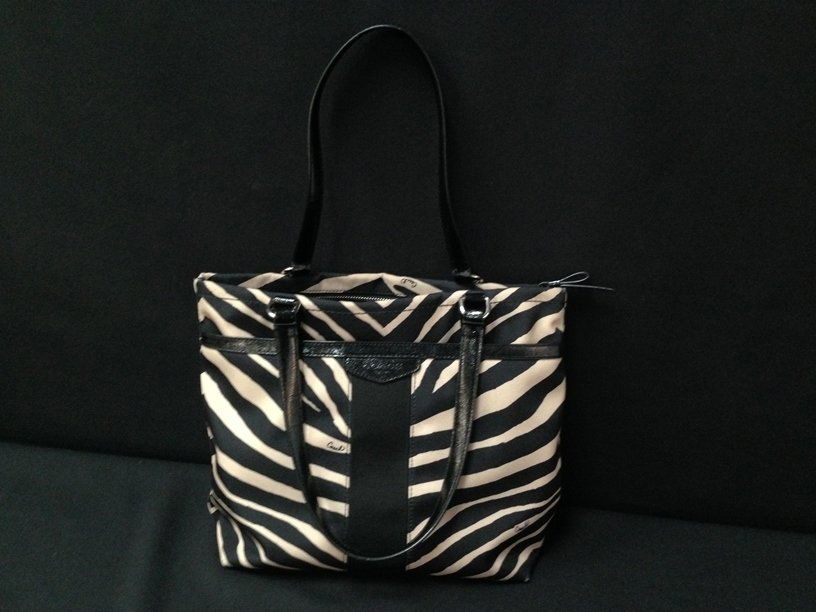 Vintage COACH M1380 Zebra Striped Handbag.