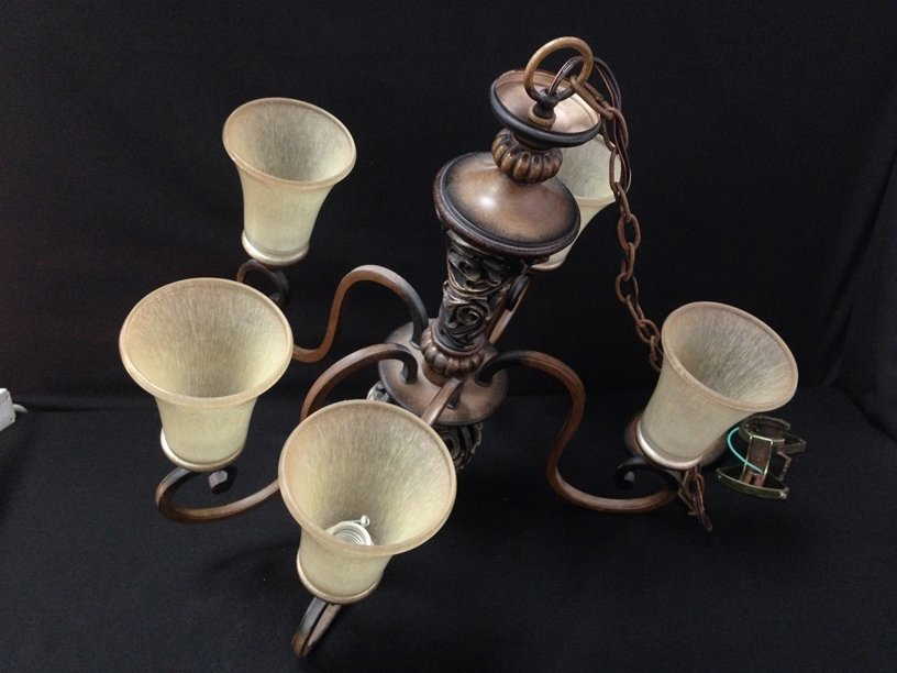 Hampton Bay 5 Light Caffe Patina Chandelier