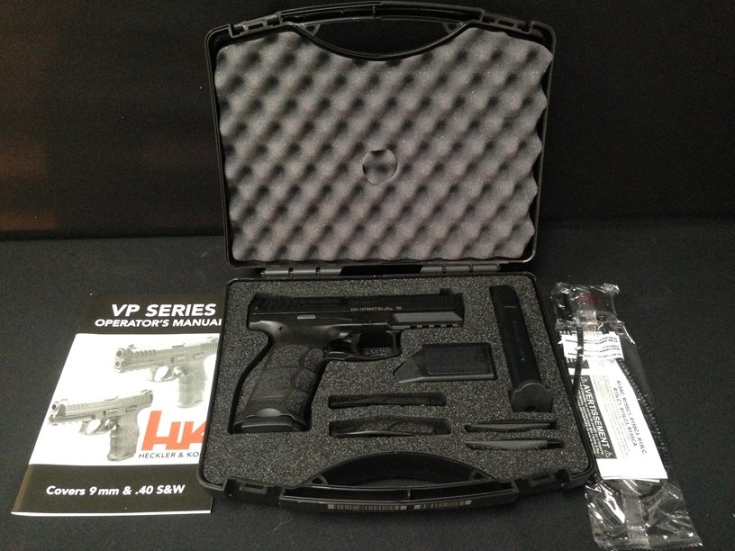 Heckler & Koch VP9 9mm Handgun NIB.: NIB H&K VP9 9MM Handgun. Manufacturer: Heckler & Koch. Model: H&K VP9 Serial #224-107808. Caliber: 9mm Luger. Capacity: (2) 15 Round Magazine. Barrel Length: 4.1". Weight: 25.6 oz. Sights: 3-Dot Triti