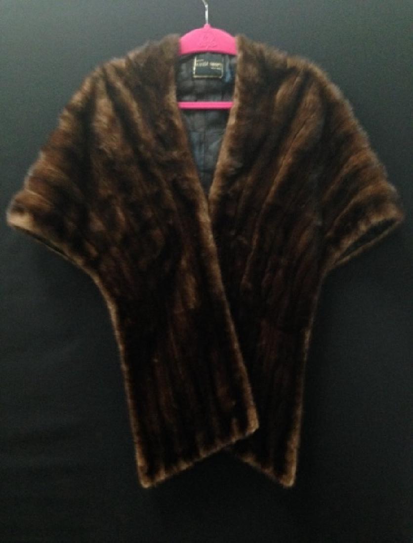 Lovely Vintage Mahogany Mink Stole w/Hat.: This lovely vintage mahogany brown Mink Stole is probably 1960's and is in good condition with some minimal drying of skins, but no rips or tears that we can see. The stole measures 21" wide at the ba