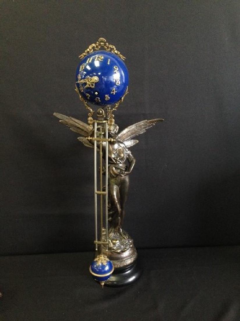 Ansonia Reproduction 'Diana' Swing Clock.: This beautiful clock is a custom reproduction of 100+ year old 'Diana Ball Swing Clock'. There was a series of 10 commissioned designs, all produced to closely replicate the original. The dimensions a