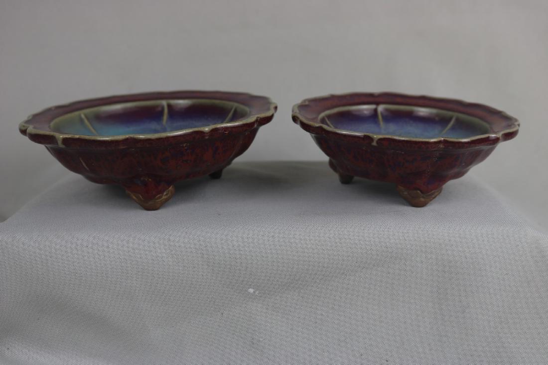 A Pair of Chinese Red Glazed Porcelain Brush Washer (1 of 3)