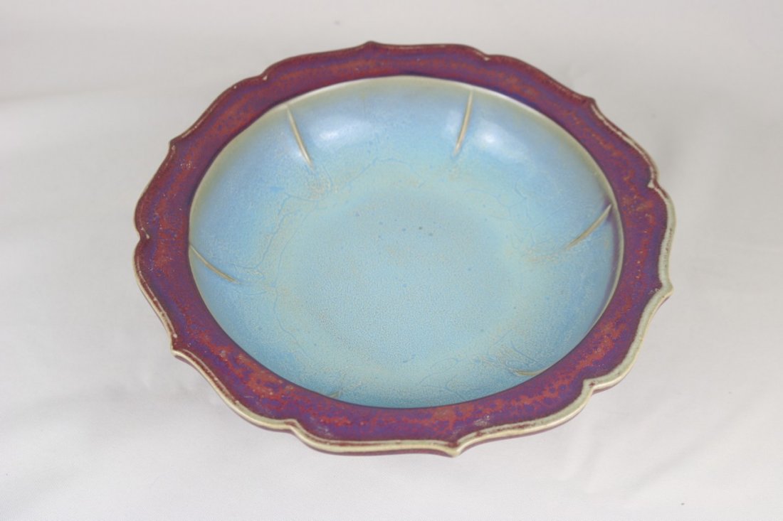 Chinese Flambe Glazed Brush Washer (1 of 3)