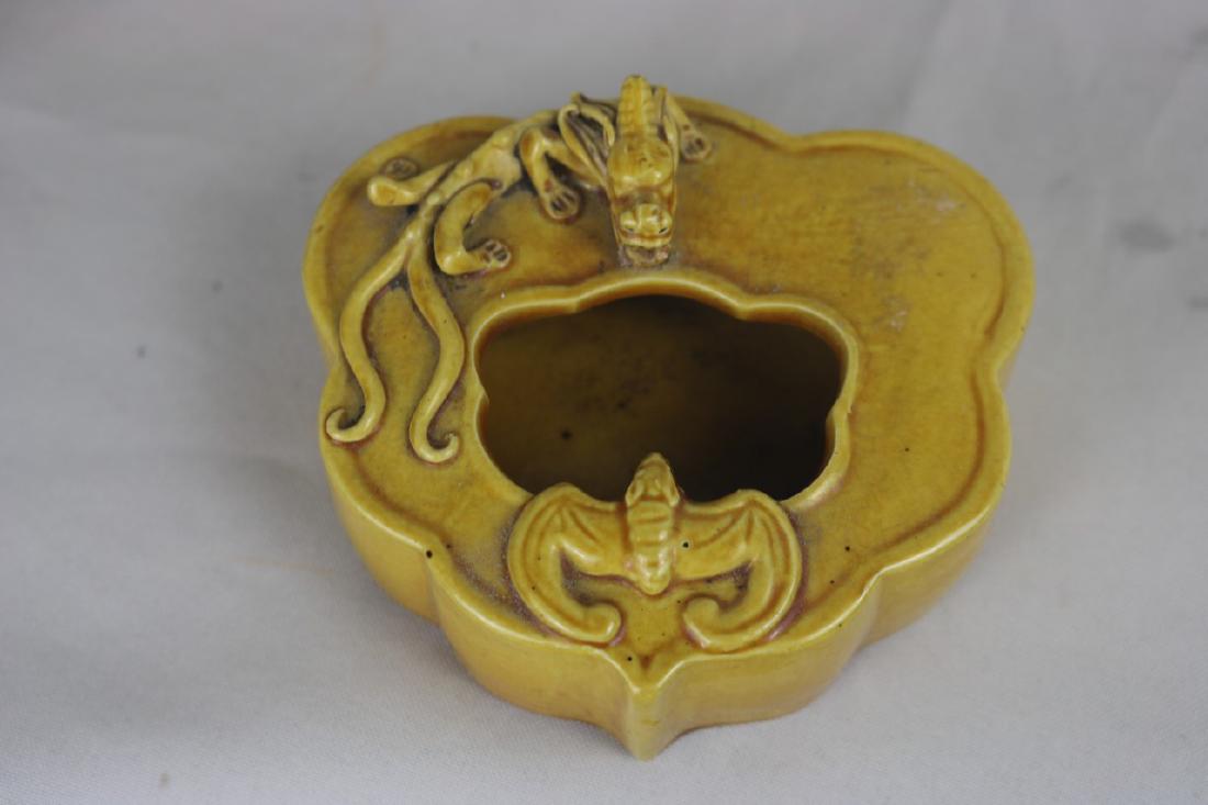 Chinese Yellow Glazed Porcelain Brush Washer (1 of 3)