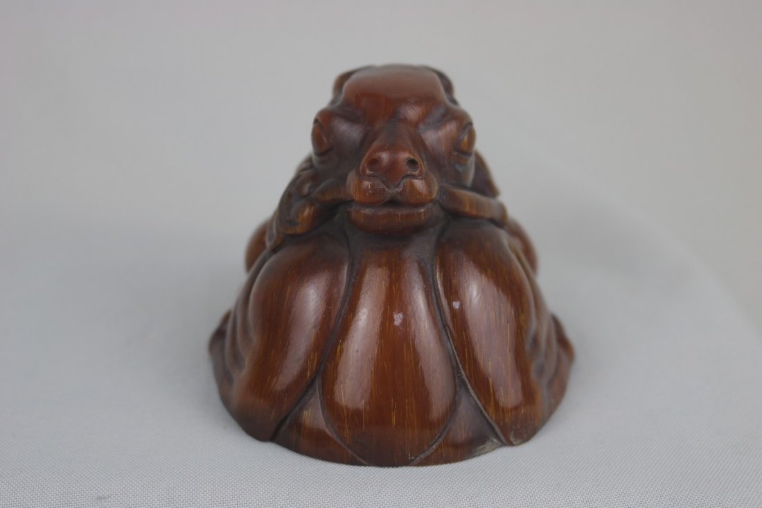 Chinese Carved Horn Libation Cup (1 of 4)
