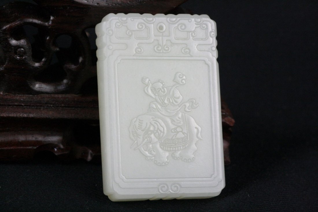 Chinese White Jade Pendant (1 of 2)